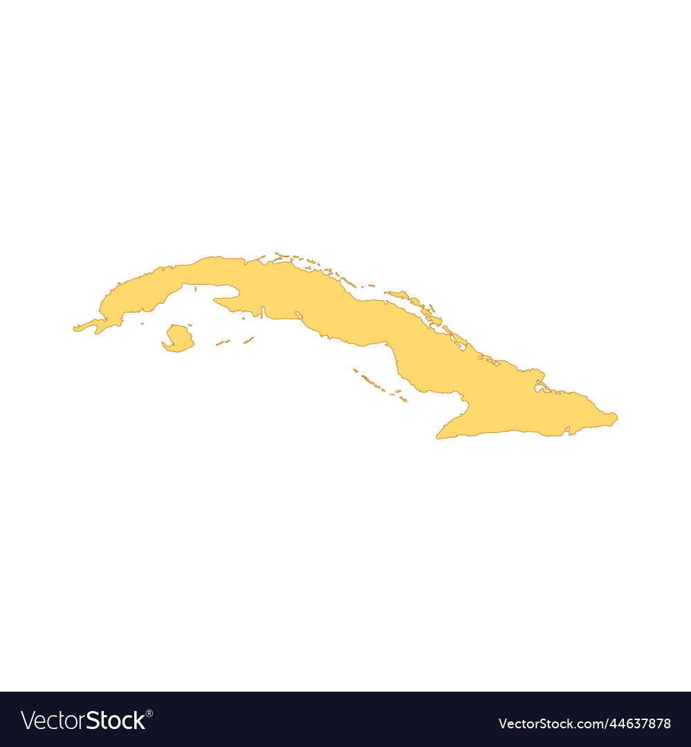 Cuba map color line element border of the country