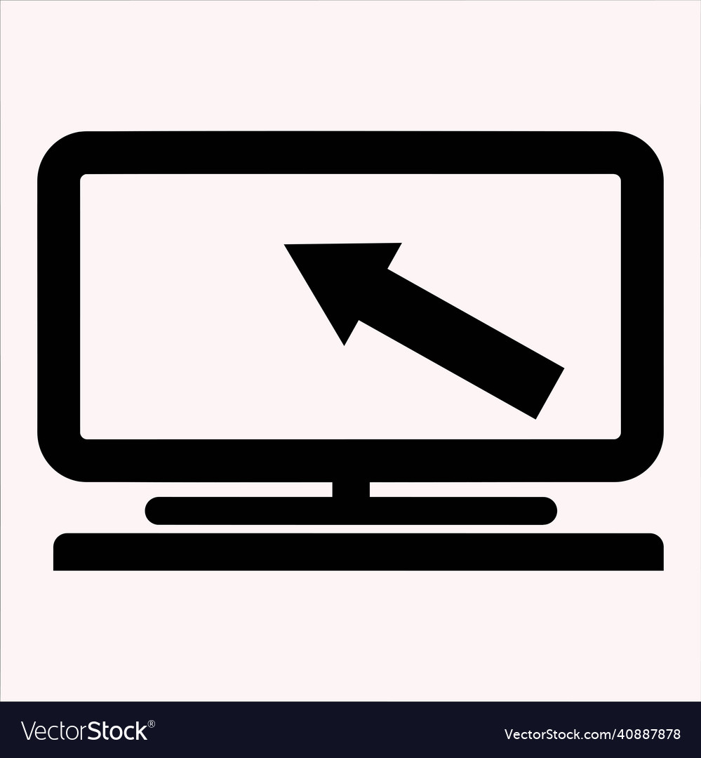 Laptop with pointer or cursor icon isolated vector image Laptop with pointer or cursor icon isolated