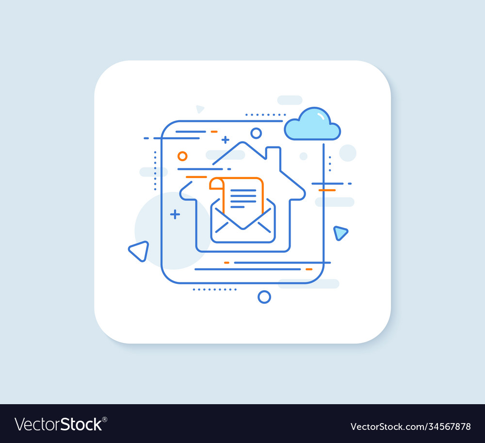 Mail newsletter line icon read message vector image Mail newsletter line icon read message