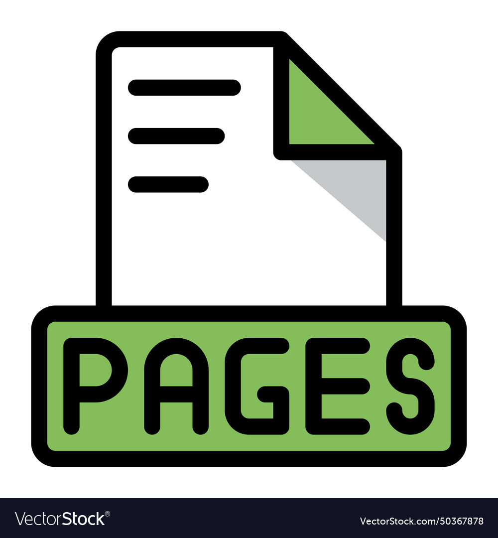 Pages file icon colorful style design document vector image Pages file icon colorful style design document
