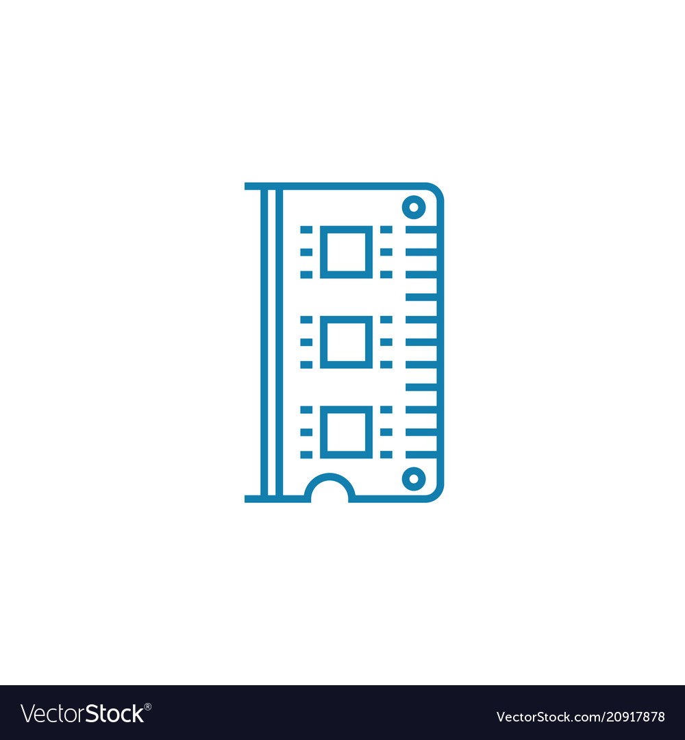 Ram module linear icon concept line vector image Ram module linear icon concept line