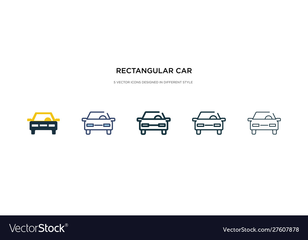 Rectangular car icon in different style two
