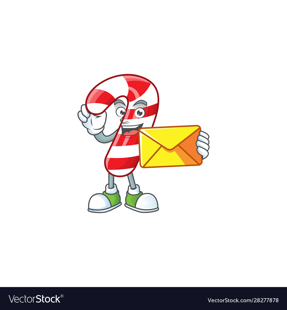 With Envelope Happy Face Christmas Candy Cane Vector Image Choose from 410000+ cartoon candy cane graphic resources and download in the form of png, eps, ai or psd. with envelope happy face christmas candy cane vector image