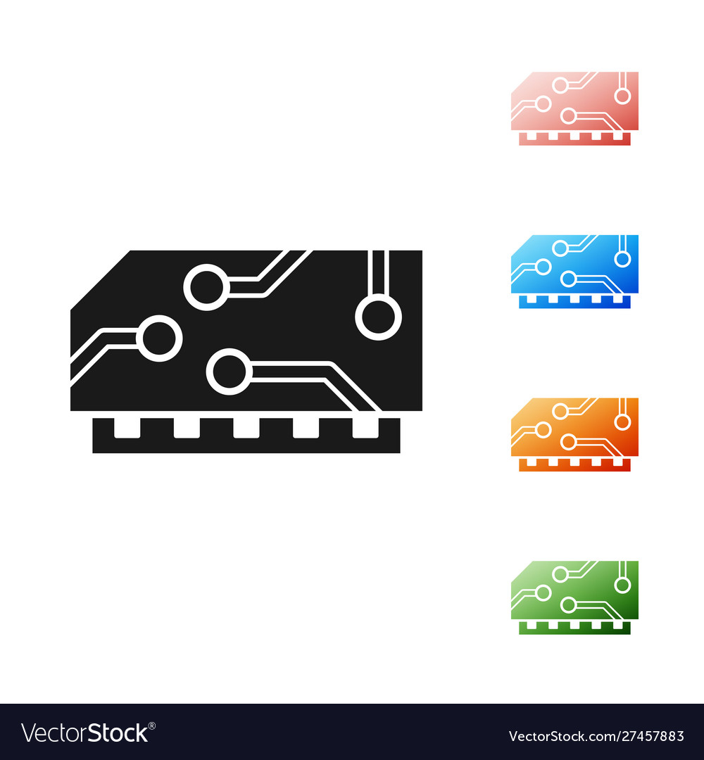 Black ram random access memory icon isolated
