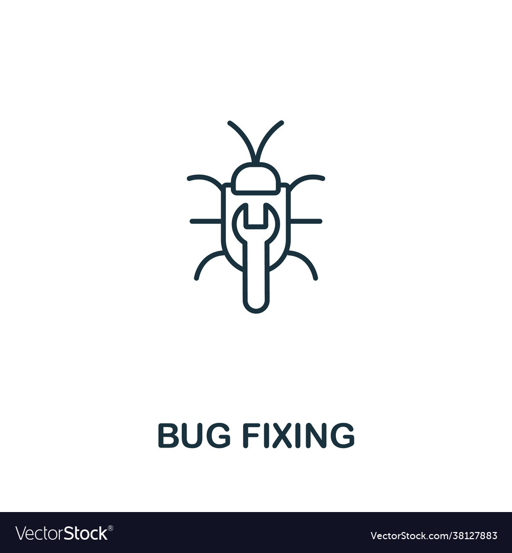 Bug fixing icon from seo collection simple line