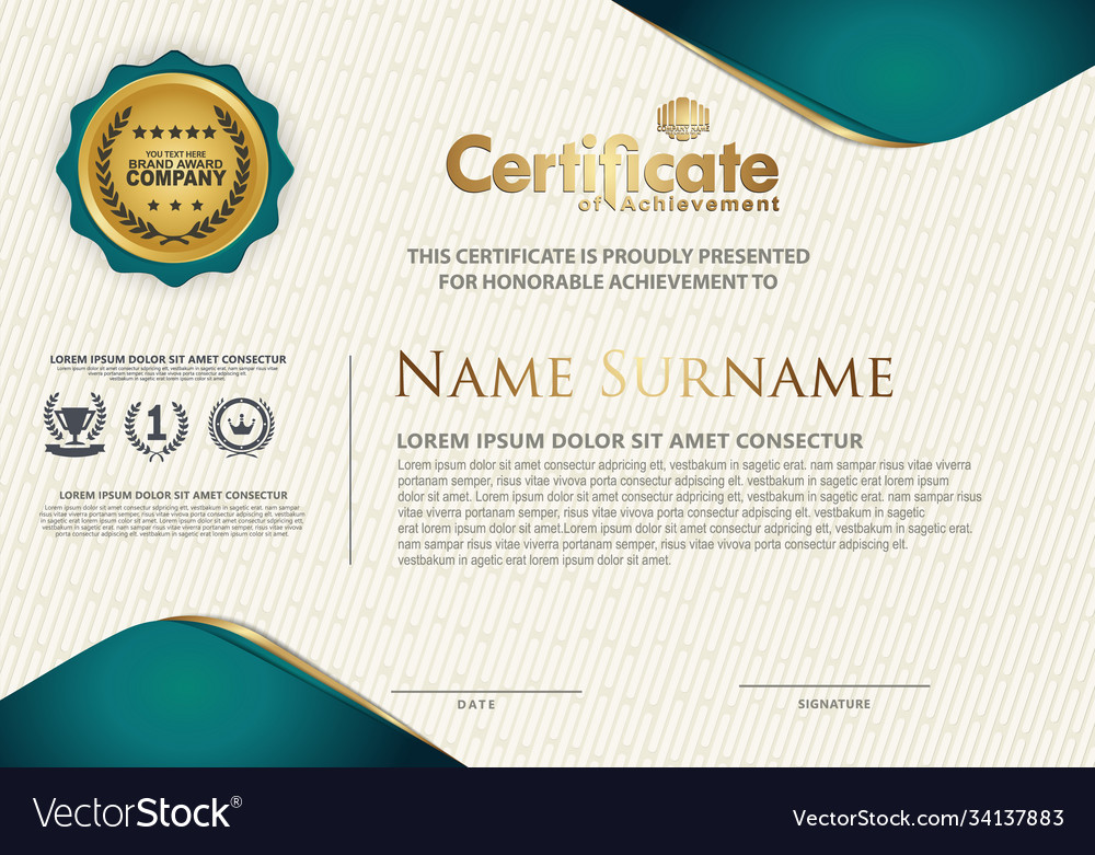 Certificate template with luxury and elegant Vector Image