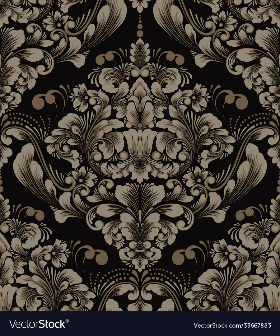 Damask seamless pattern element classical vector image Damask seamless pattern element classical