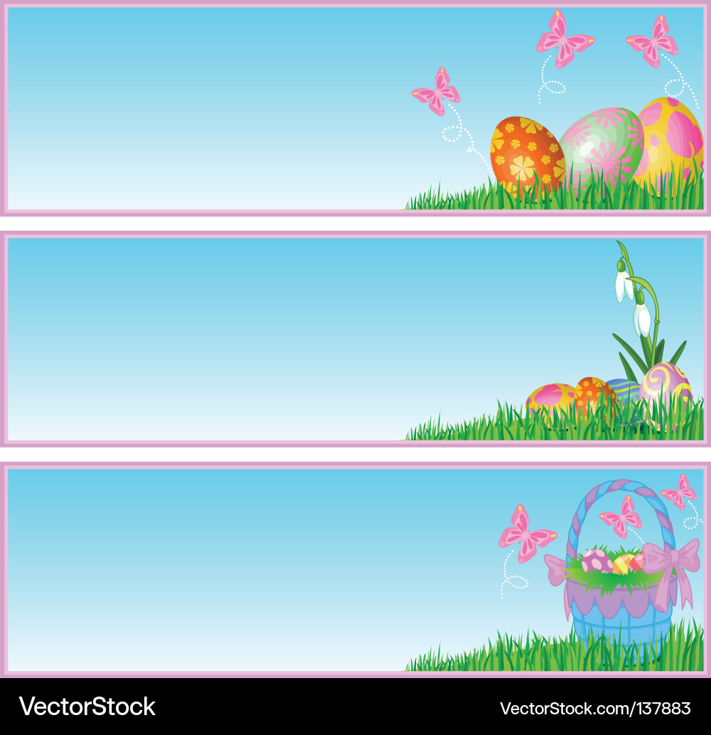 Easter eggs banners Royalty Free Vector Image - VectorStock