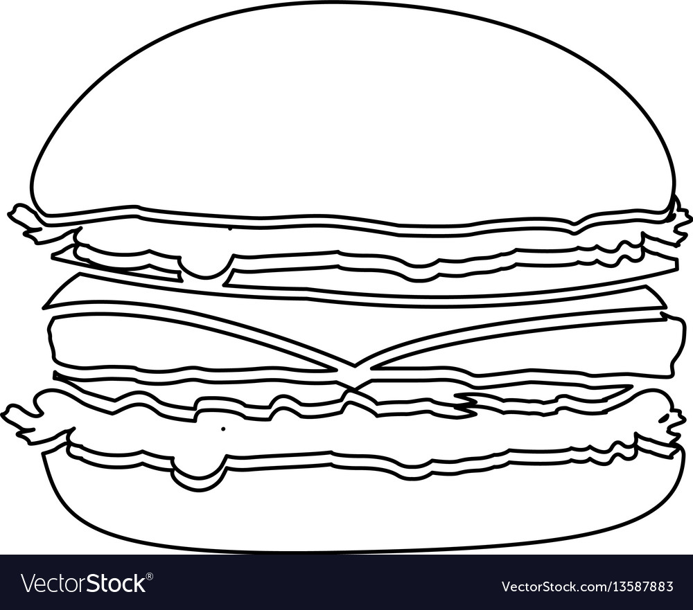 Figure hamburger fast food icon