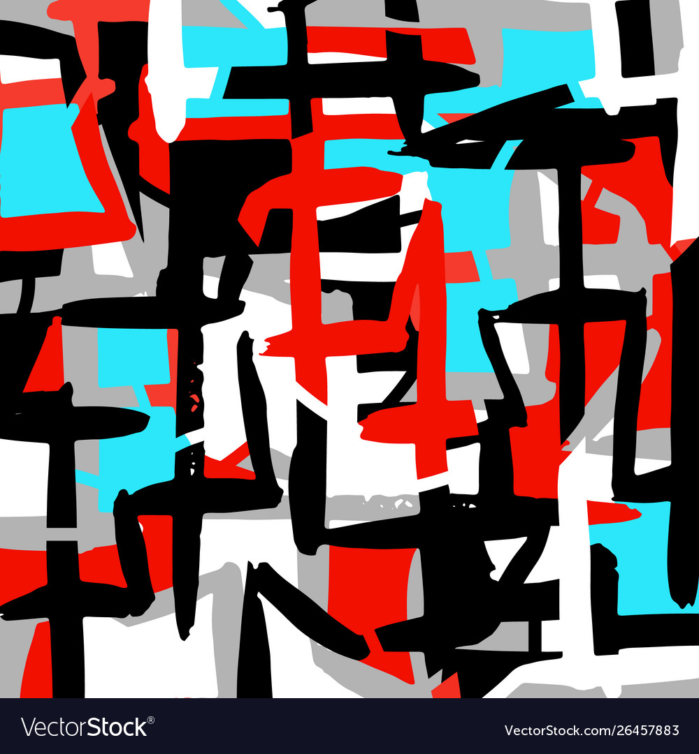Geometric abstract color pattern in graffiti