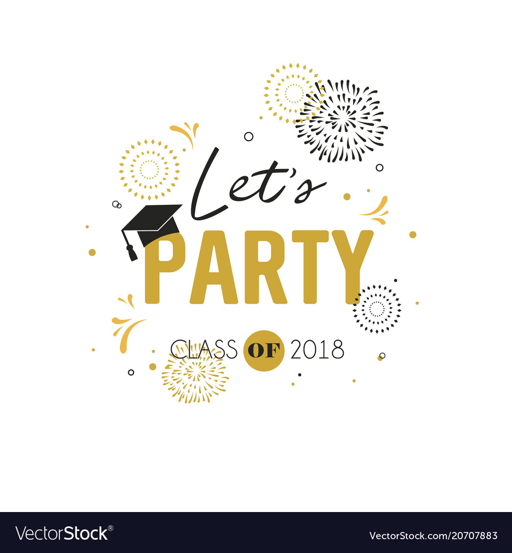 graduation class of 2018 greeting card and vector image