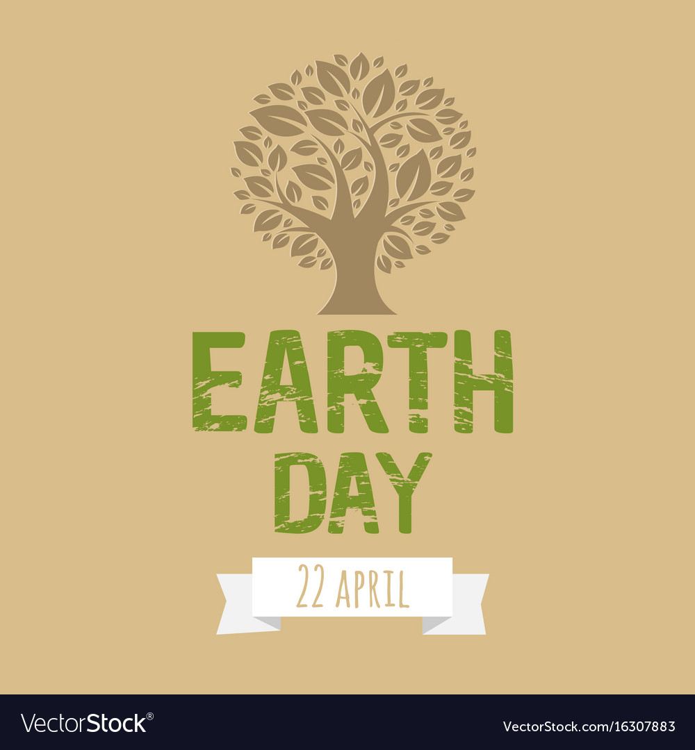 Happy earth day postcard Royalty Free Vector Image