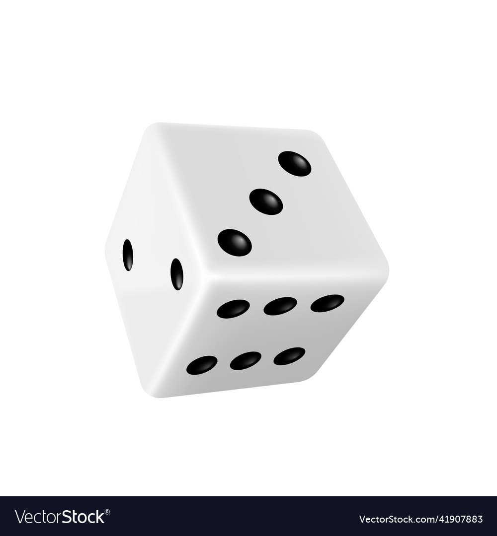 Isometric dice realistic white game cube