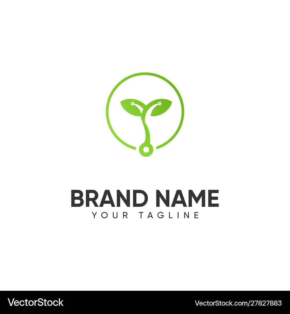 Leaf technology logo Royalty Free Vector Image