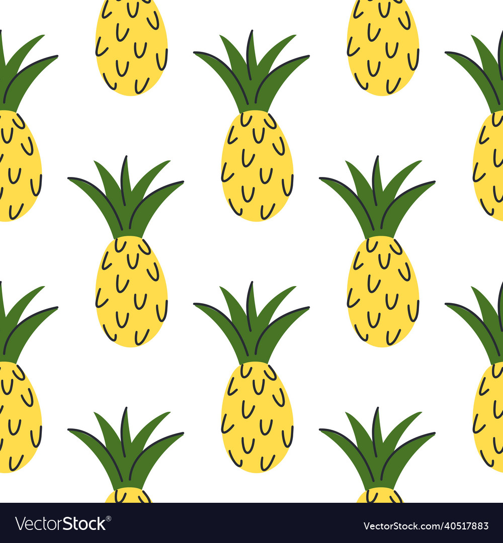 Pineapples seamless pattern