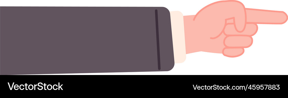 Pointing finger hand right direction pointer sign Vector Image