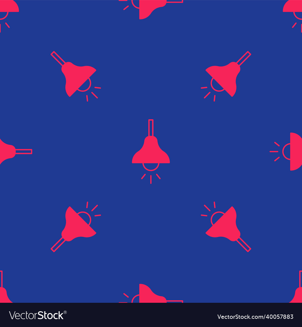 Red lamp hanging icon isolated seamless pattern