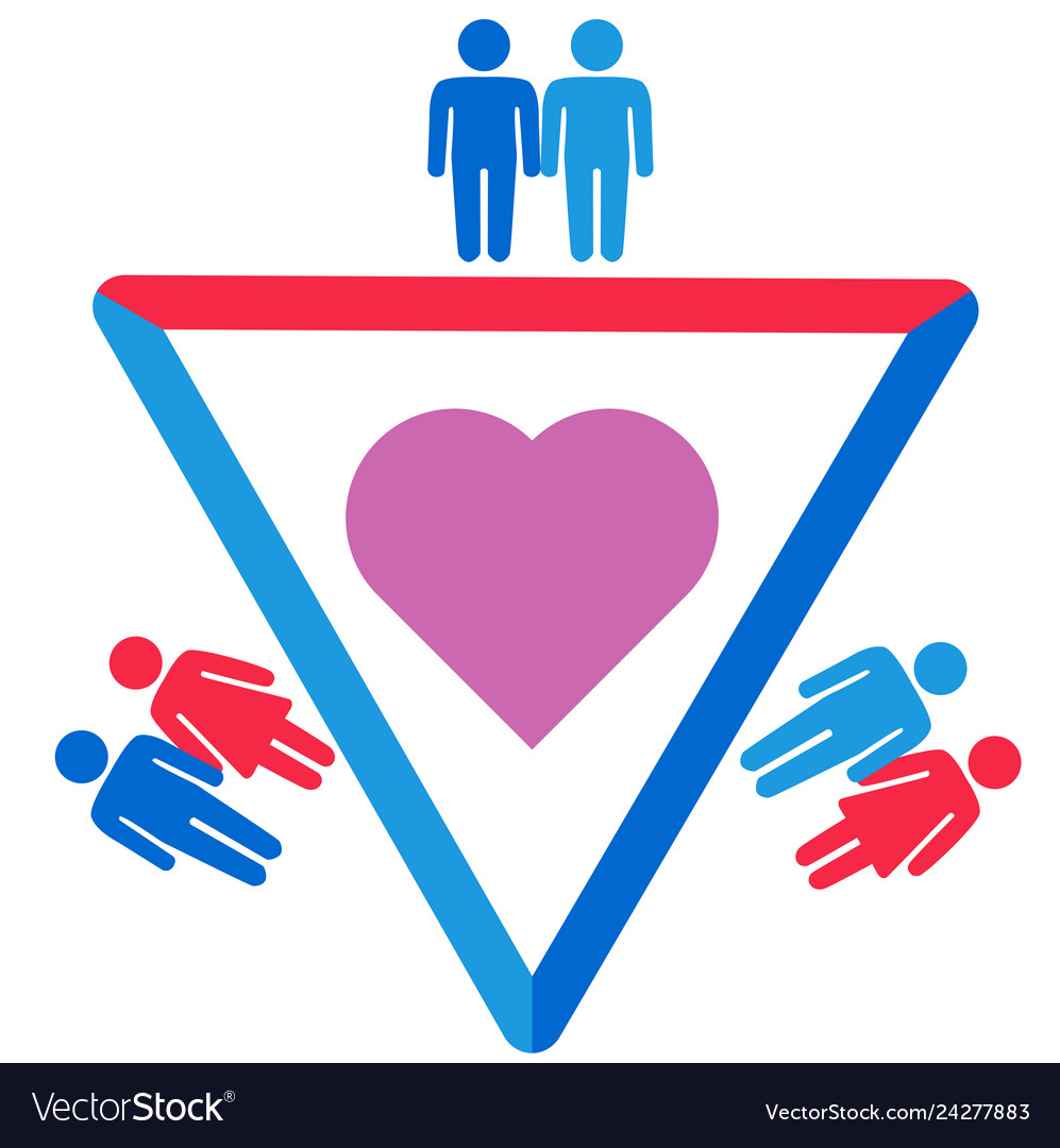 Schematic representation of polyamoric relations vector image Schematic representation of polyamoric relations