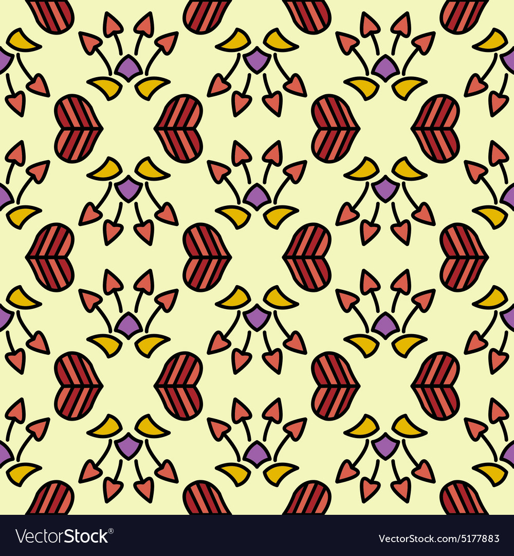 Seamless pattern with hearts