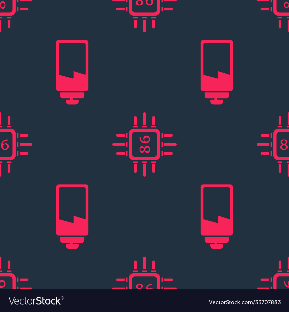 Set battery charge level indicator and processor vector image Set battery charge level indicator and processor
