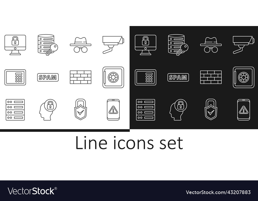 Set line mobile with exclamation mark safe