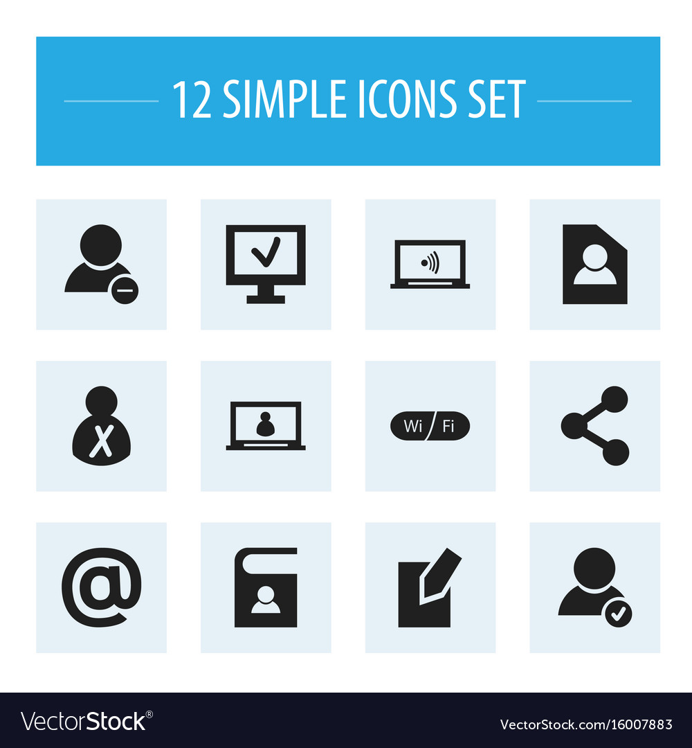 Set of 12 editable web icons includes symbols