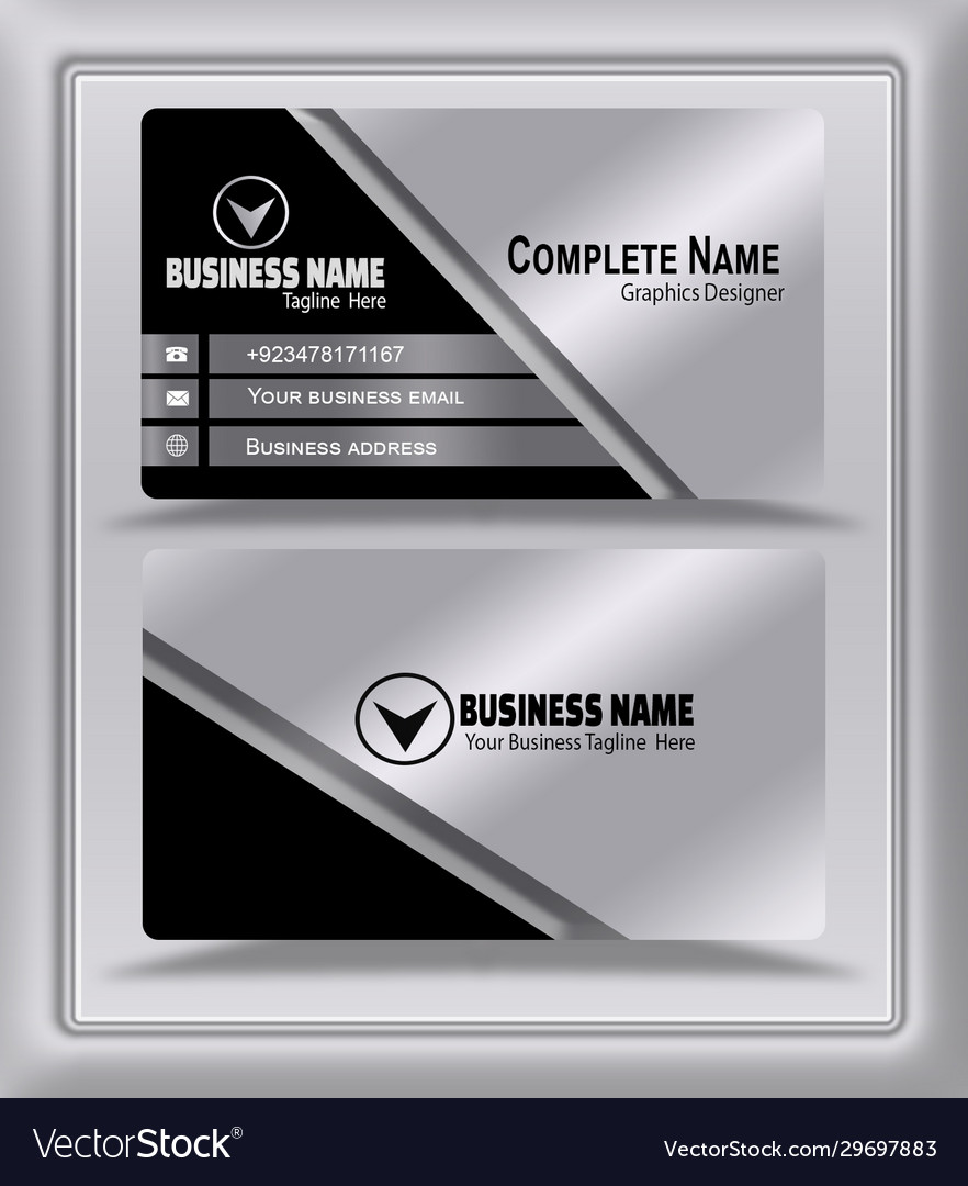 Silver black effect visiting card business