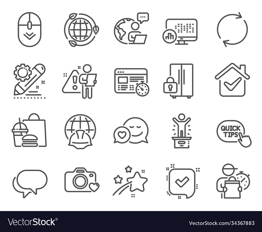 Technology icons set included icon as web timer vector image Technology icons set included icon as web timer
