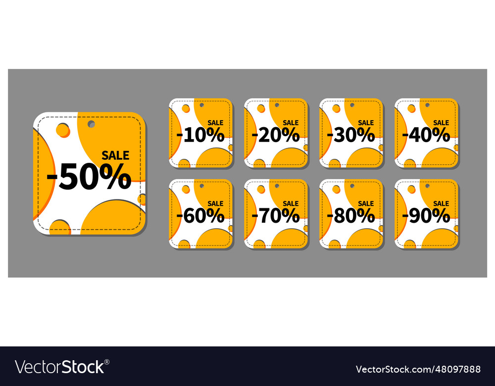 Abstract sale tags set