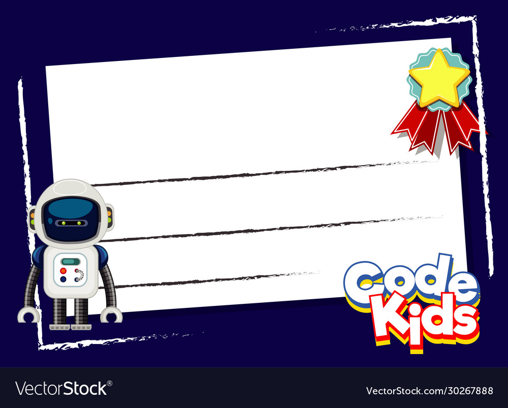 Background design template with robot and star