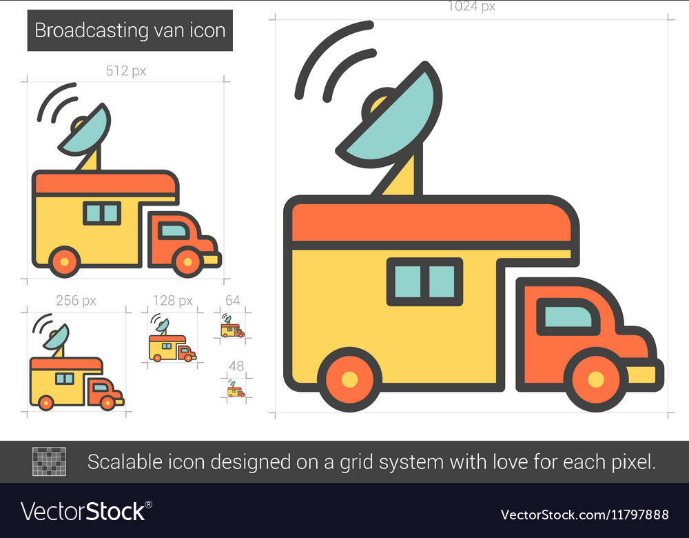 Broadcasting van line icon