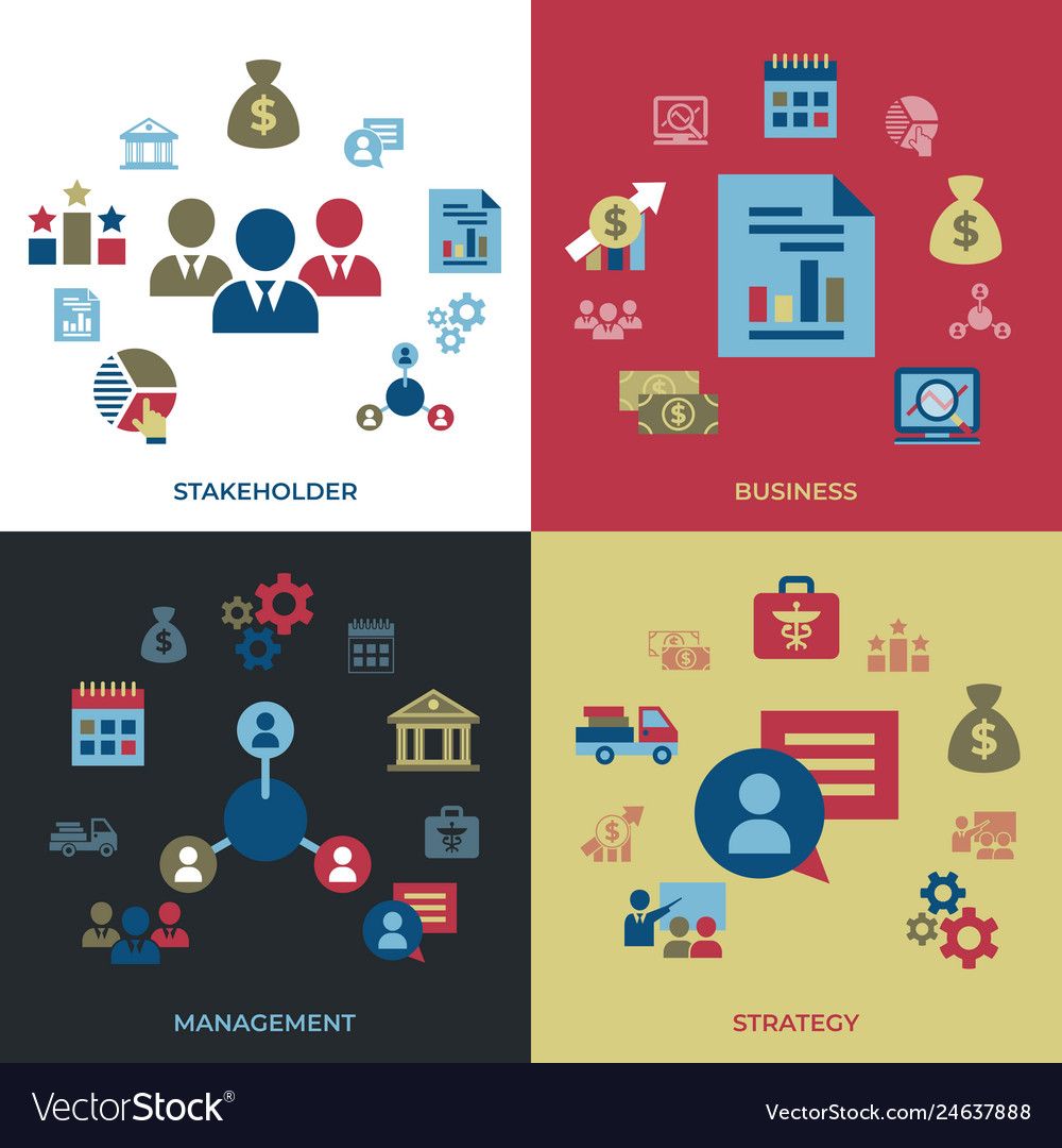 Business corporate stakeholder and company icons