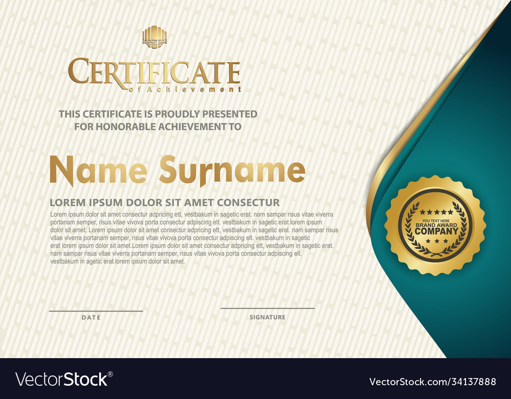 Certificate template with luxury and elegant Vector Image