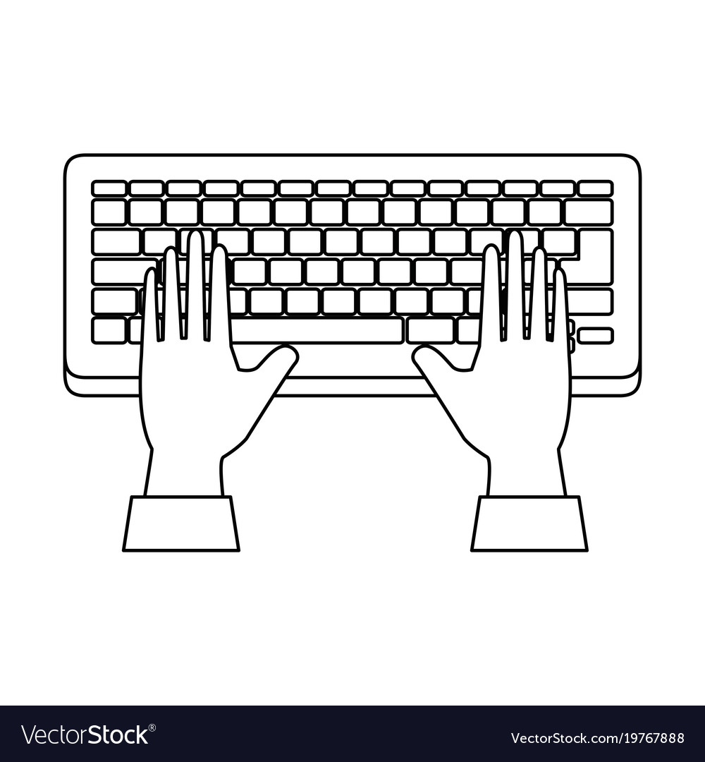 Computer keyboard with hands user