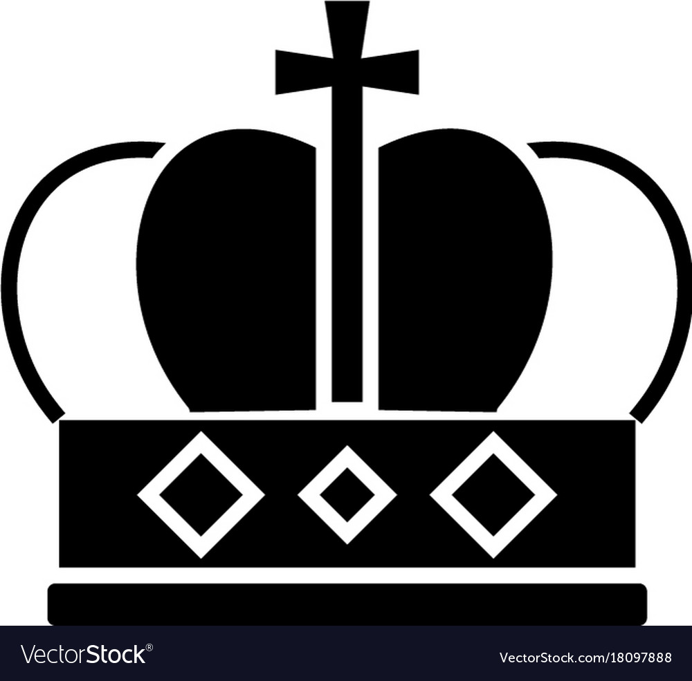 crown king icon black sign royalty free vector image sign king