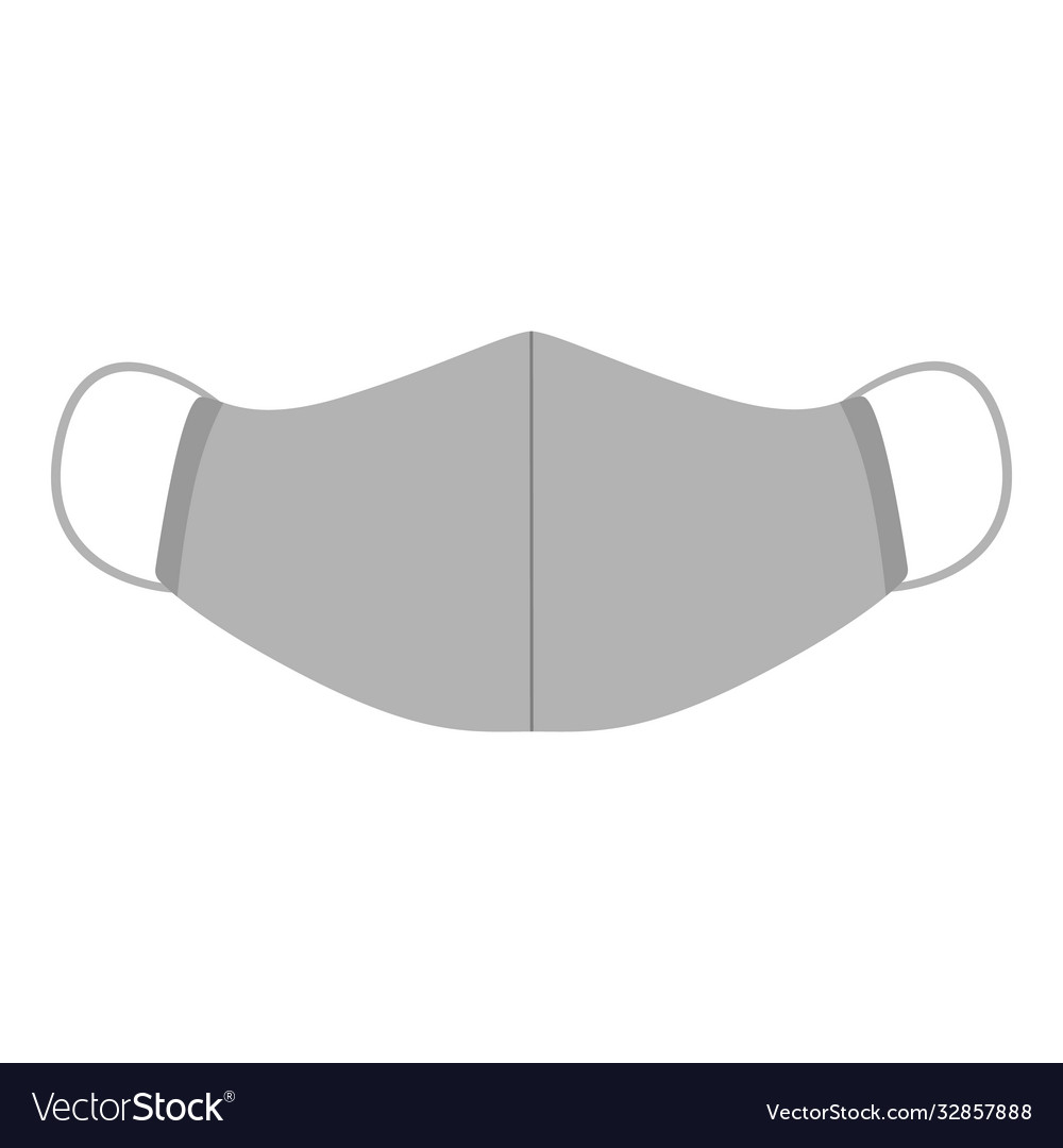 Gray reusable face mask in flat style protect