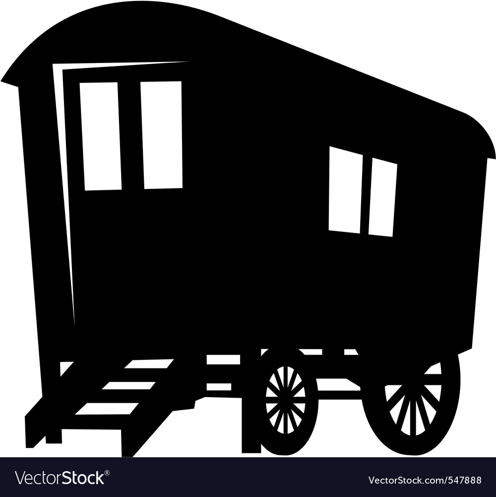 Download Gypsy caravan wagon silhouette Royalty Free Vector Image