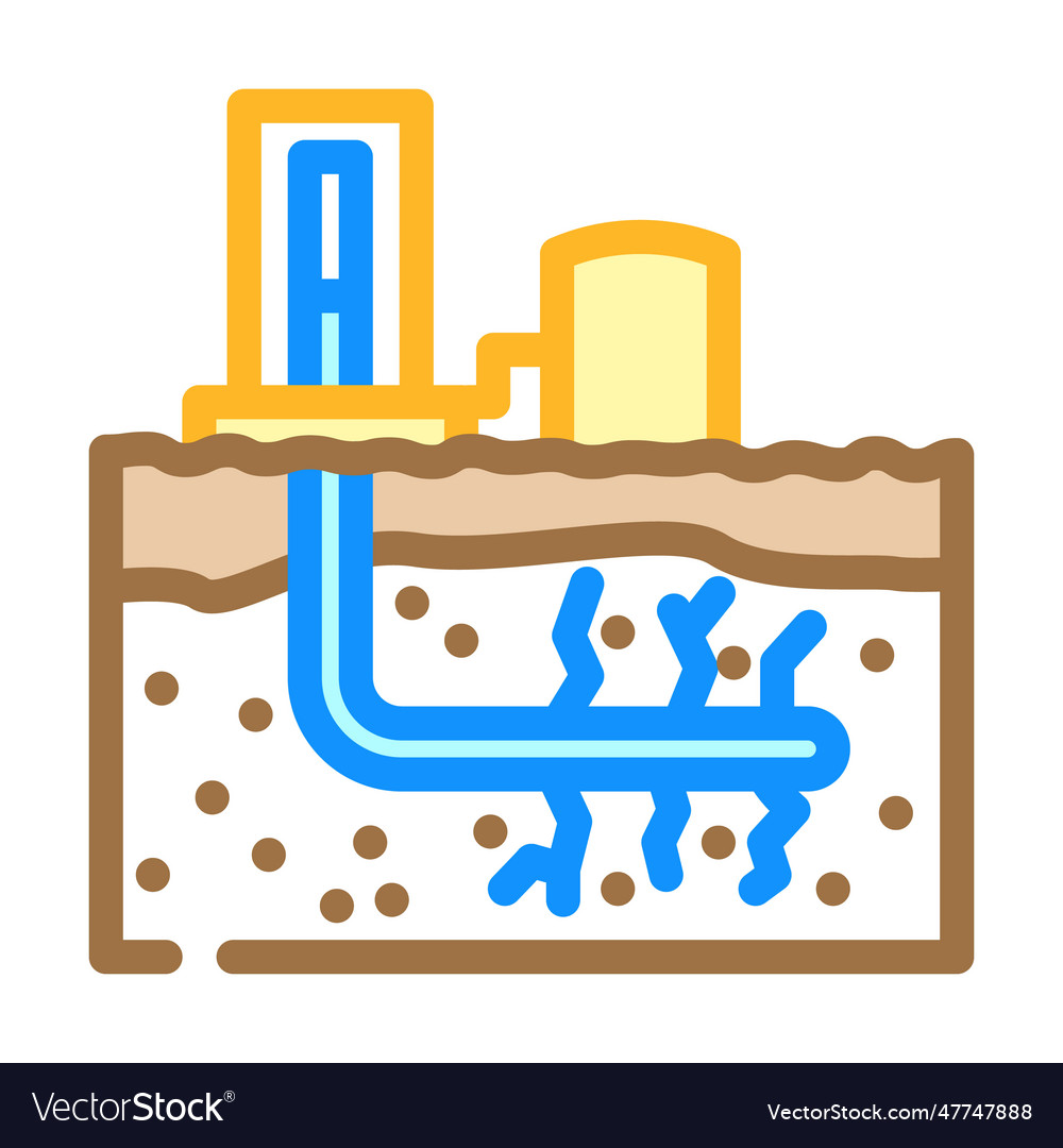 Hydraulic fracturing petroleum engineer color icon
