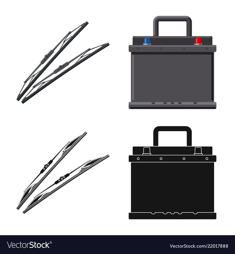 Isolated object of auto and part logo set vector image Isolated object of auto and part logo set