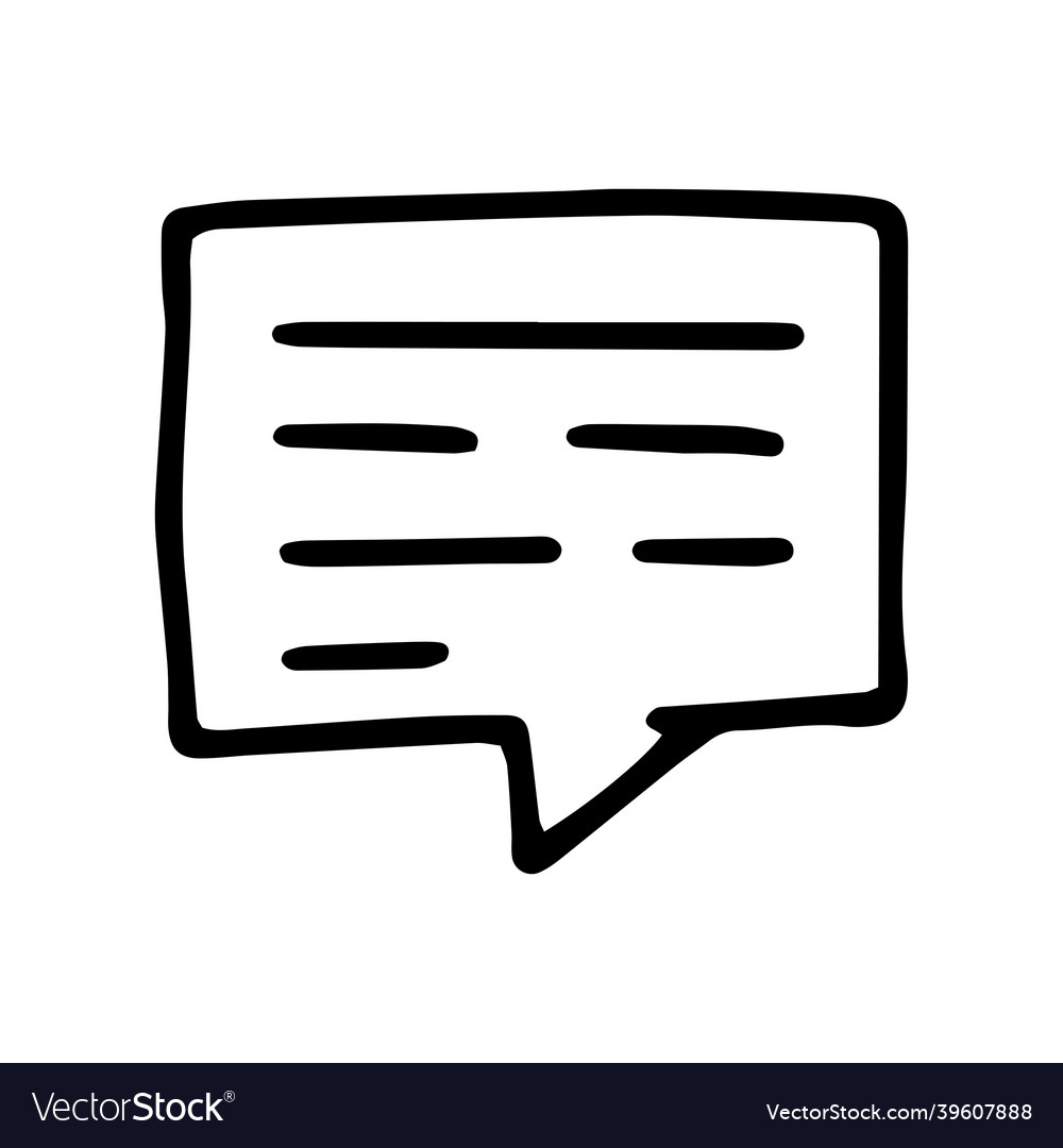 Message line doodle simple icon design vector image Message line doodle simple icon design