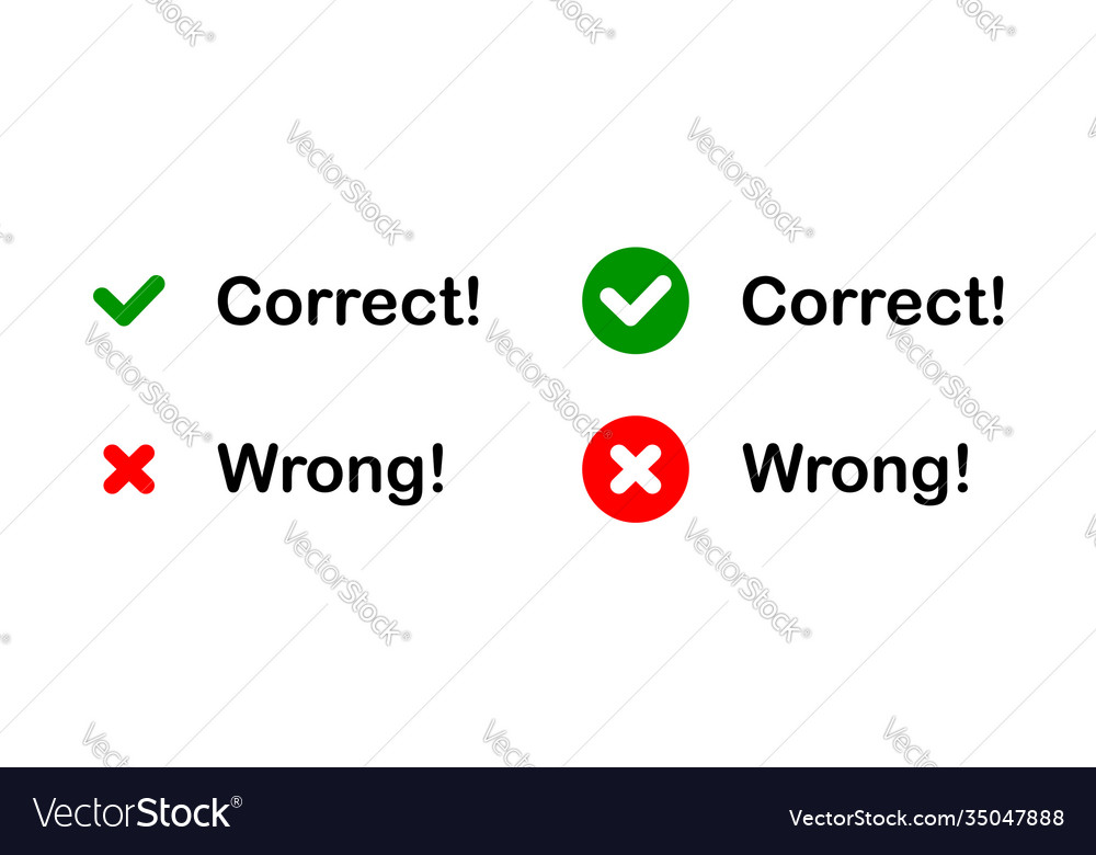 Set checkmark icons correct and wrong