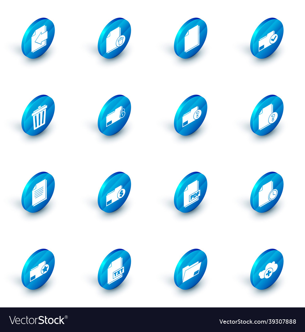 Set delete file document folder vector image Set delete file document folder