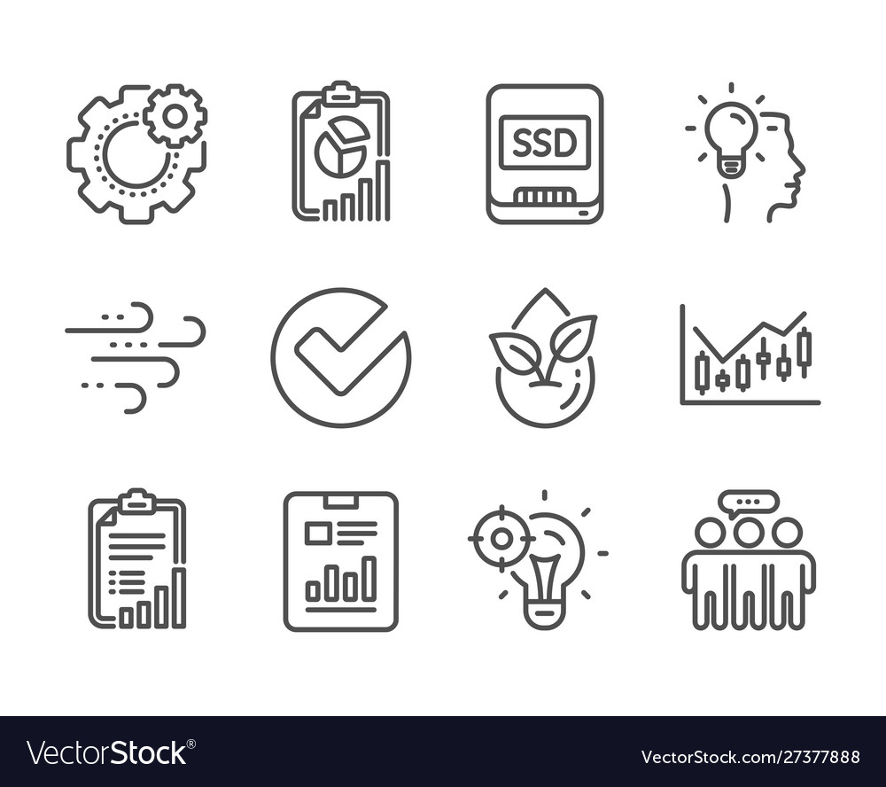 Set science icons such as verify checklist