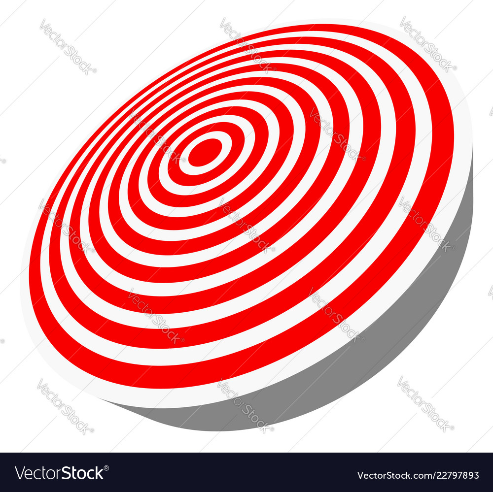 3d red target isolated on white objective vector image 3d red target isolated on white objective