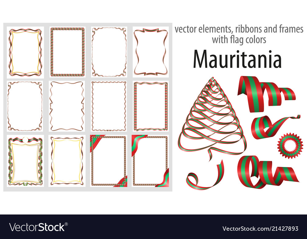 Elements ribbons and frames with flag colors