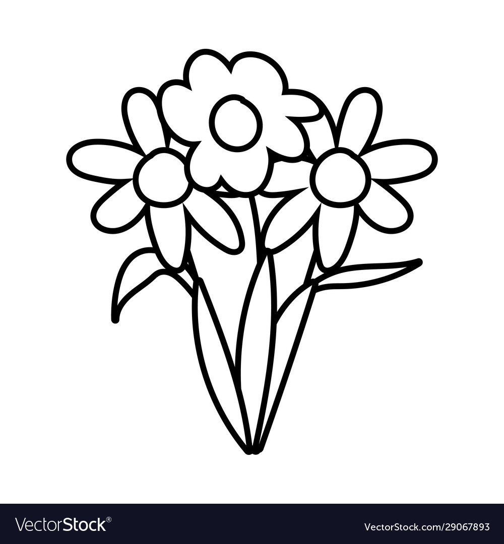 Flower bouquet hand drawn sketch Royalty Free Vector Image