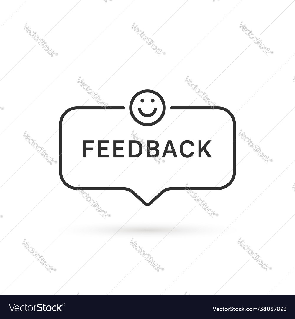 Feedback like smile with linear bubble vector image Feedback like smile with linear bubble