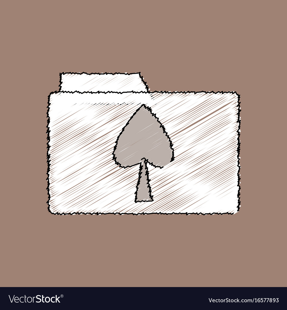 Flat shading style icon spade symbol on folder