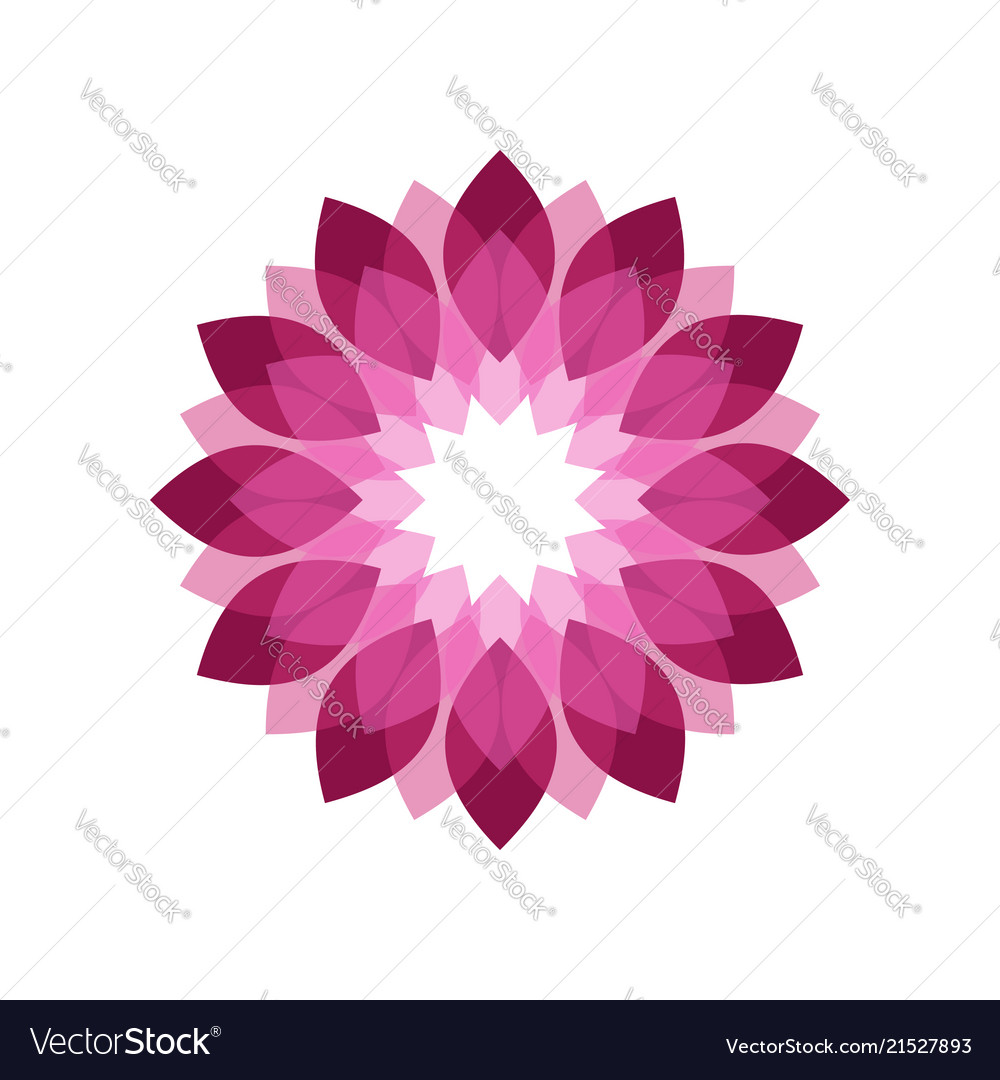 Magenta flower shades symbol graphic geomteric Vector Image