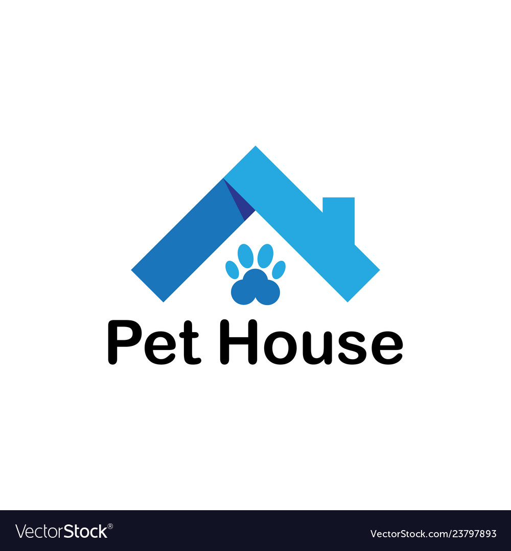 Pet house business logo Royalty Free Vector Image